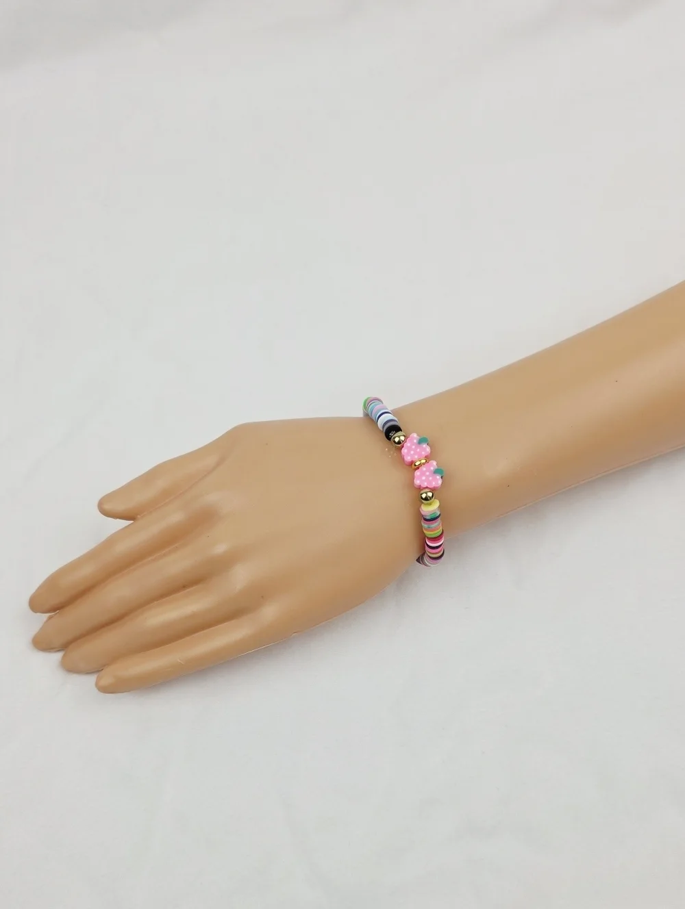 Handmade Clay Bead Multi Color Strawberry Bracelet